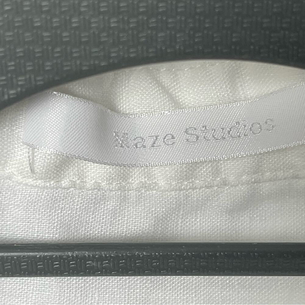 MAZE Studios White 100% Linen LS Shirt, Vacation, Resort, Summer, Casual Crisp M - Picture 5 of 5
